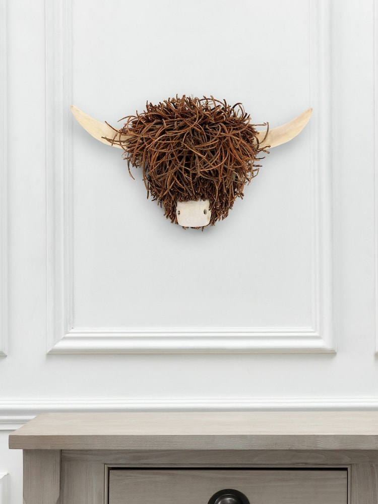 Voyage Maison Highland Cow Willow Wooden Sculpture - Image 2 of 2