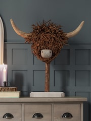 Voyage Maison Highland Cow Willow Wooden Sculpture - Image 1 of 2