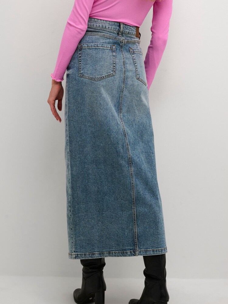 Kaffe Blue Dana Maxi Denim Skirt - Image 2 of 6
