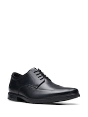 Clarks Black Wide Fit (H) Leather Howard Walk Shoes - Image 3 of 7