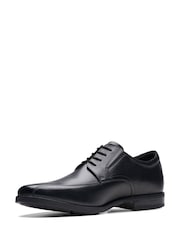 Clarks Black Wide Fit (H) Leather Howard Walk Shoes - Image 4 of 7