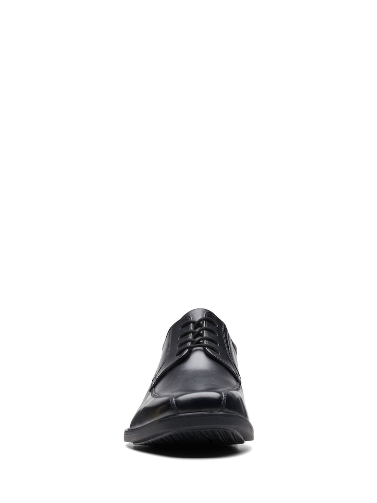 Clarks Black Wide Fit (H) Leather Howard Walk Shoes - Image 5 of 7