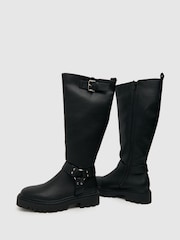 Schuh Dusk Hardware Chunky Knee Black Boots - Image 3 of 4