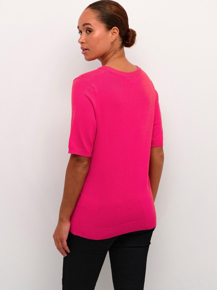 Kaffe Pink Lizza Short Sleeve Pullover Top - Image 2 of 6