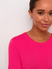 Kaffe Pink Lizza Short Sleeve Pullover Top - Image 4 of 6