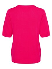 Kaffe Pink Lizza Short Sleeve Pullover Top - Image 6 of 6