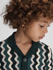 חולצת צווארון קובני סרוגה Reiss וויבס - Image 4 of 6