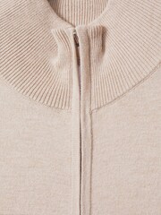 Reiss Camel Swinley Cotton Blend Half-Zip Funnel Neck Jumper - Image 7 of 7