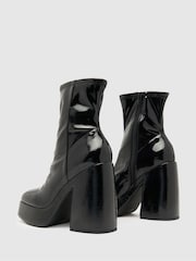 Schuh Brogan Patent Platform Black Boots - Image 4 of 4