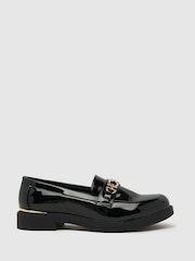 Schuh Larsa Patent Hardware Black Loafers - Image 1 of 4