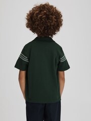 Reiss Green Arlington Junior Cotton Embroidered Cuban Collar Shirt - Image 6 of 7
