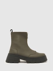 Schuh Arnold Chunky Zip Front Boots - Image 1 of 4