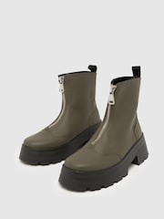 Schuh Arnold Chunky Zip Front Boots - Image 3 of 4