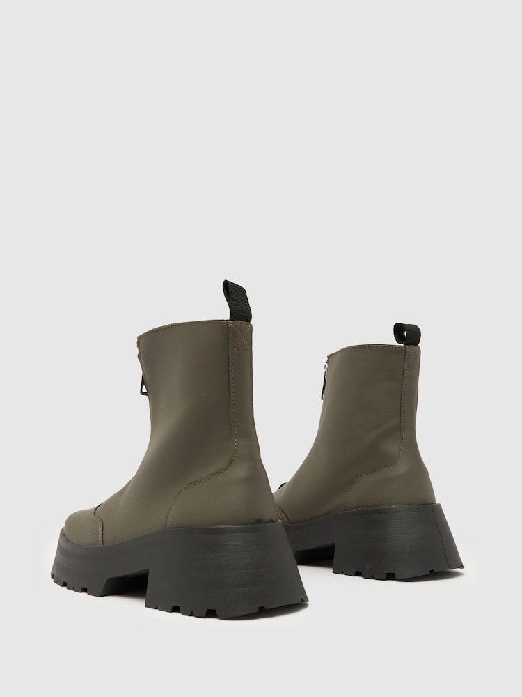 Schuh Arnold Chunky Zip Front Boots - Image 4 of 4
