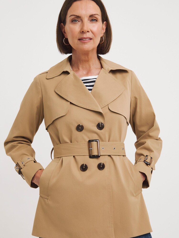 JD Williams Brown Short Trench Coat - Image 1 of 4
