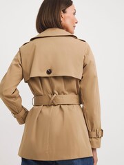 JD Williams Brown Short Trench Coat - Image 2 of 4