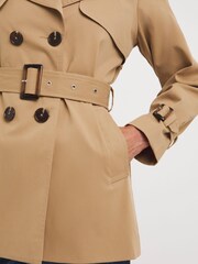JD Williams Brown Short Trench Coat - Image 4 of 4