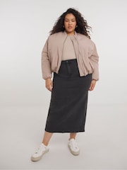 Simply Be Pink Oversized Bomber Jacket - Image 3 of 4