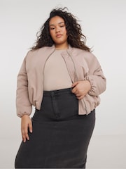 Simply Be Pink Oversized Bomber Jacket - Image 4 of 4