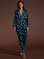 Dancing Leopard Cosmos Satin Long Leg Pyjama Set - Image 1 of 4