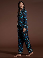 Dancing Leopard Cosmos Satin Long Leg Pyjama Set - Image 2 of 4
