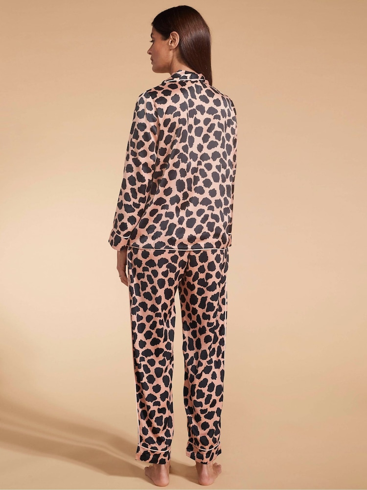 Dancing Leopard Cosmos Satin Long Leg Pyjama Set - Image 2 of 4