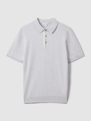 Reiss Soft Grey Finch Cotton Blend Contrast Polo Shirt - Image 2 of 6