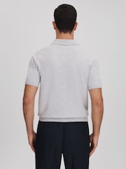 Reiss Soft Grey Finch Cotton Blend Contrast Polo Shirt - Image 5 of 6