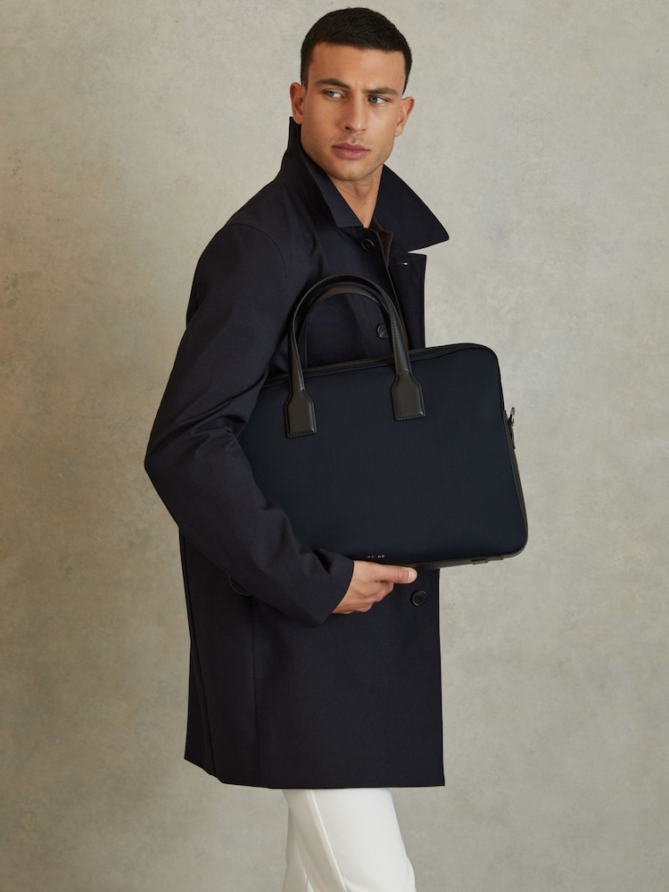 Reiss Dark Navy Carter Neoprene Briefcase - Image 2 of 6