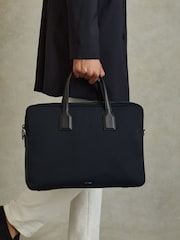 Reiss Dark Navy Carter Neoprene Briefcase - Image 3 of 6