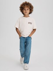 Reiss Ecru Abbott 3-9 yrs Cotton-Jersey Logo-Print T-shirt - Image 3 of 6