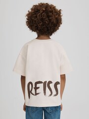 Reiss Ecru Abbott 3-9 yrs Cotton-Jersey Logo-Print T-shirt - Image 5 of 6