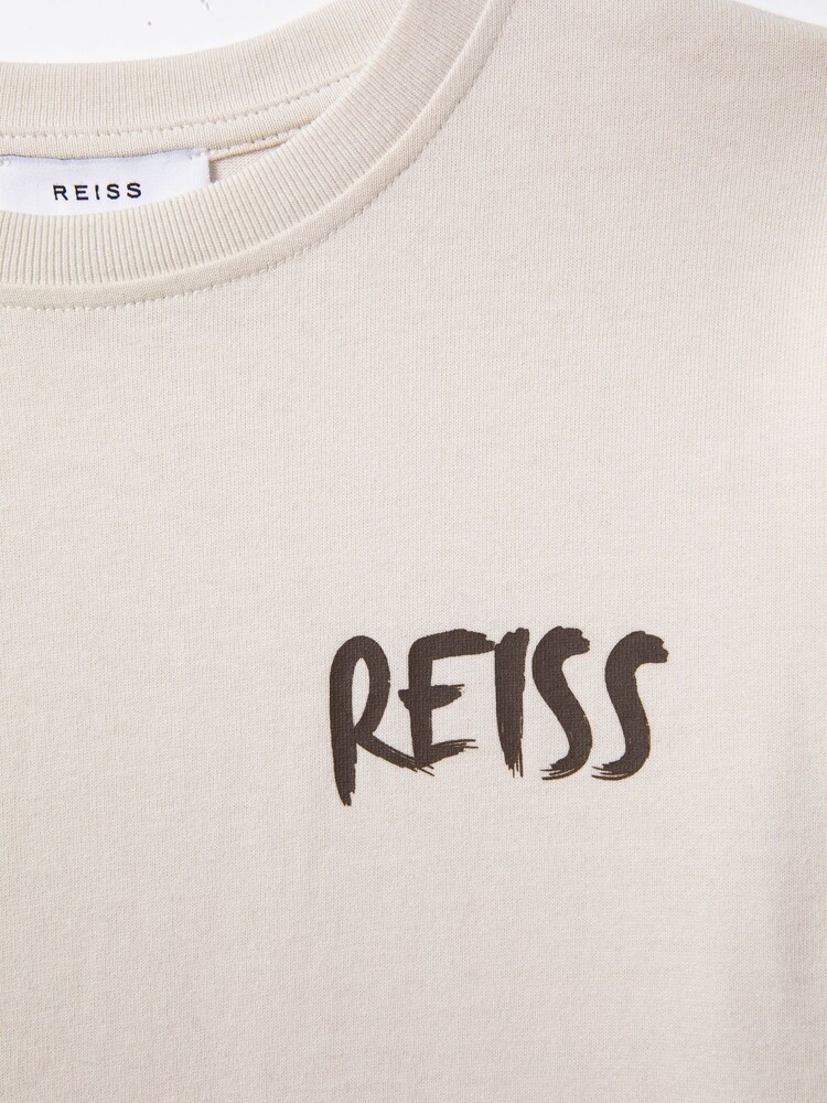Reiss Ecru Abbott 3-9 yrs Cotton-Jersey Logo-Print T-shirt - Image 6 of 6