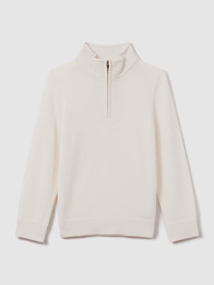 Reiss Snow Blackhall 3-9 yrs Wool Quarter Zip Jumper - Image 2 of 6