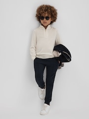 Reiss Snow Blackhall 3-9 yrs Wool Quarter Zip Jumper - Image 6 of 6