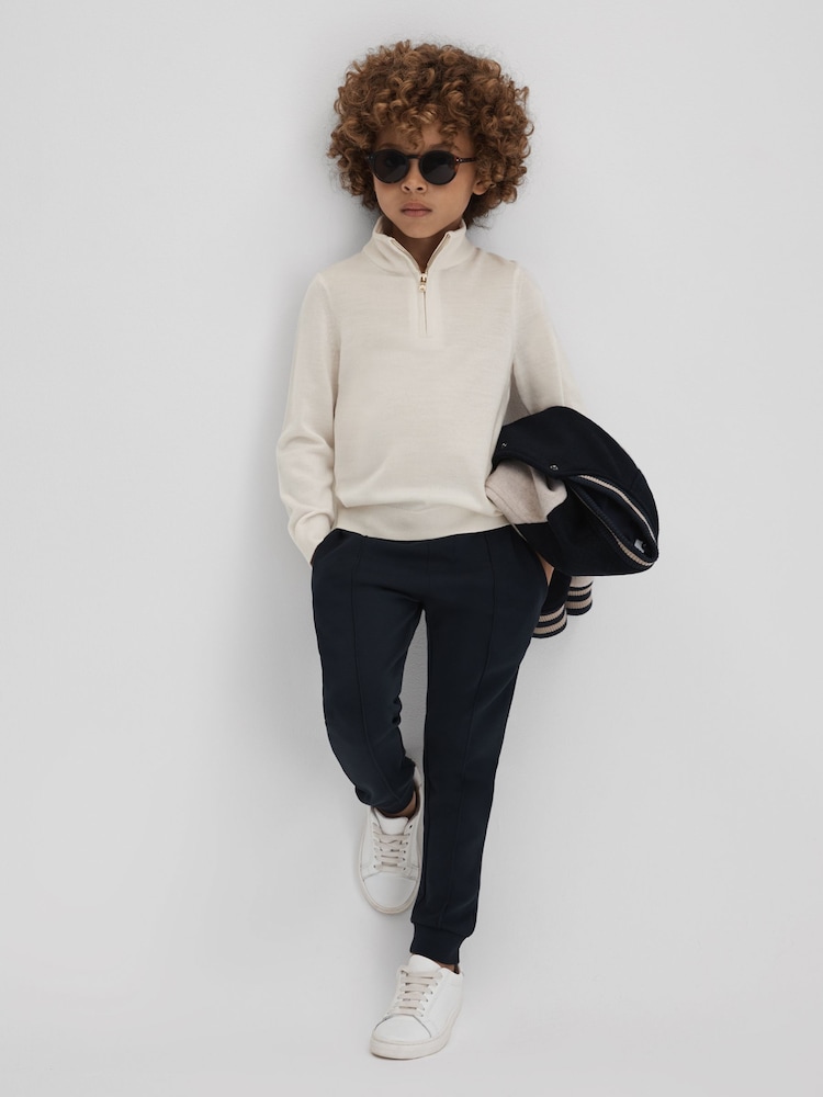 Reiss Snow Blackhall 3-9 yrs Wool Quarter Zip Jumper - Image 6 of 6