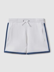 Reiss White Heddon 3-9 yrs Knitted Drawstring Shorts - Image 2 of 4