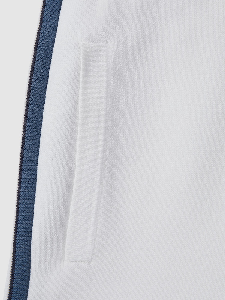 Reiss White Heddon 3-9 yrs Knitted Drawstring Shorts - Image 4 of 4