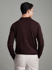 Reiss Bordeaux Trafford Merino Wool Polo Shirt - Image 4 of 7