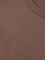 Reiss Mocha Selby Senior Oversized Cotton Crew Neck T-Shirt - Image 3 of 3