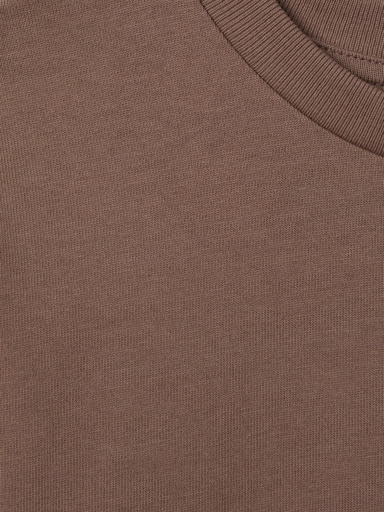 Reiss Mocha Selby Senior Oversized Cotton Crew Neck T-Shirt - Image 3 of 3