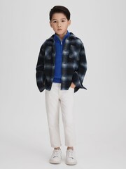 Reiss Lapis Blue Blackhall 9-13 yrs Wool Half-Zip Funnel Neck Jumper - Image 6 of 6
