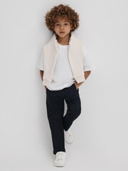 Reiss White Selby Junior Oversized Cotton Crew Neck T-Shirt - Image 3 of 6
