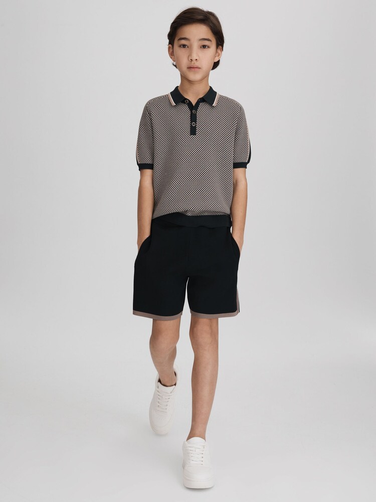 Reiss Hunting Green Heddon 9-13 yrs Knitted Drawstring Shorts - Image 1 of 6