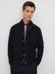 Reiss Navy/White Keats Striped Crew Neck T-Shirt - Image 4 of 6