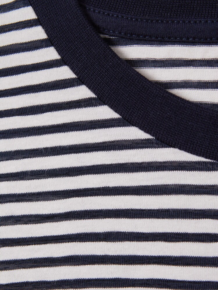 Reiss Navy/White Keats Striped Crew Neck T-Shirt - Image 6 of 6 Reiss Navy/White Keats Striped Crew Neck T-Shirt - Image 6 of 6