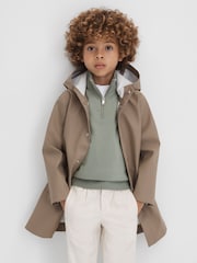 Reiss Pistachio Blackhall 3-9 yrs Wool Half-Zip Funnel Neck Jumper - Image 6 of 6