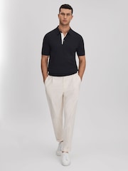 Хлопковая рубашка поло с контрастной Blend Reiss Finch - Image 3 of 6