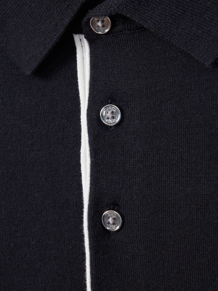 Хлопковая рубашка поло с контрастной Blend Reiss Finch - Image 6 of 6