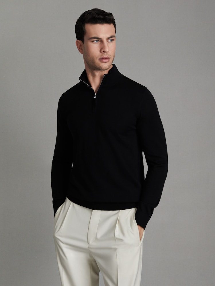Zwart - Reiss Merino Mixer 2 Pack Pack of Two Merino Wool Jumpers - Image 3 of 5